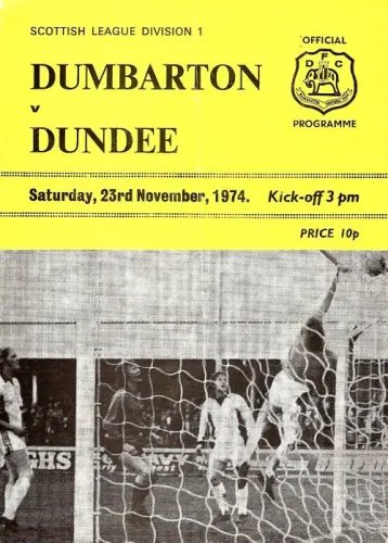 Programme: Dundee, 23 Nov 1974