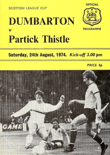 Programme: Partick Thistle, 24 Aug 1974