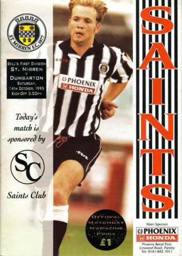 Programme: St Mirren, 14 Oct 1995
