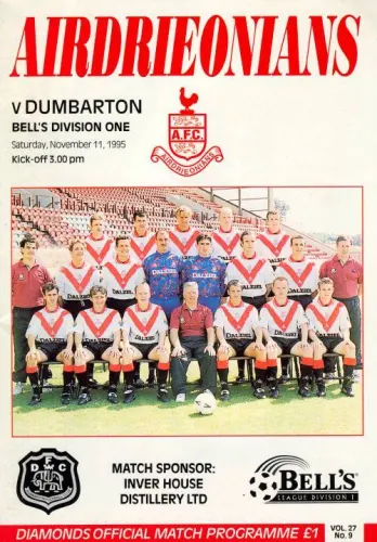 Programme: Airdrieonians, 11 Nov 1995
