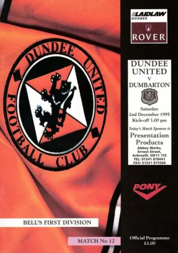 Programme: Dundee United, 2 Dec 1995