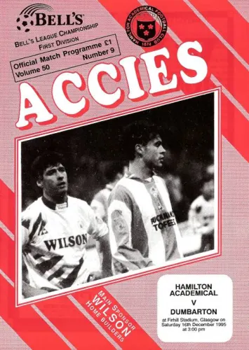Programme: Hamilton Academical, 16 Dec 1995