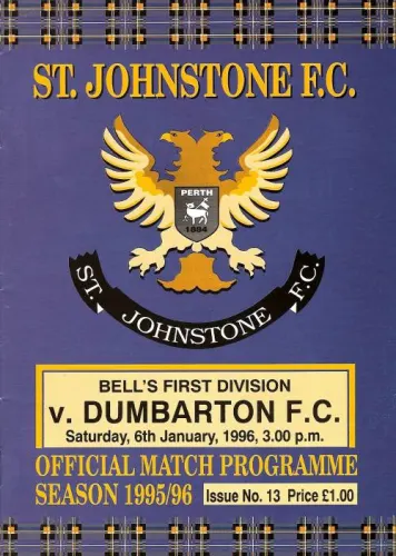 Programme: St Johnstone, 6 Jan 1996