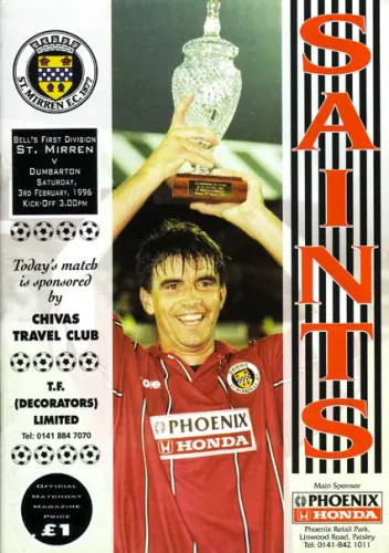 Programme: St Mirren, 3 Feb 1996