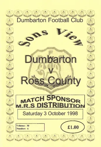 Programme: Ross County, 3 Oct 1998