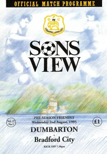 Programme: Bradford City, 2 Aug 1995